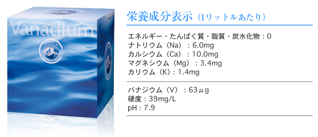 バナジウム63天然水成分